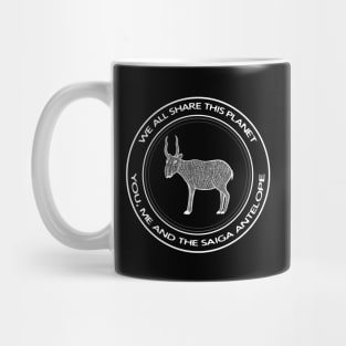 Saiga Antelope - We All Share This Planet - meaningful animal design Mug